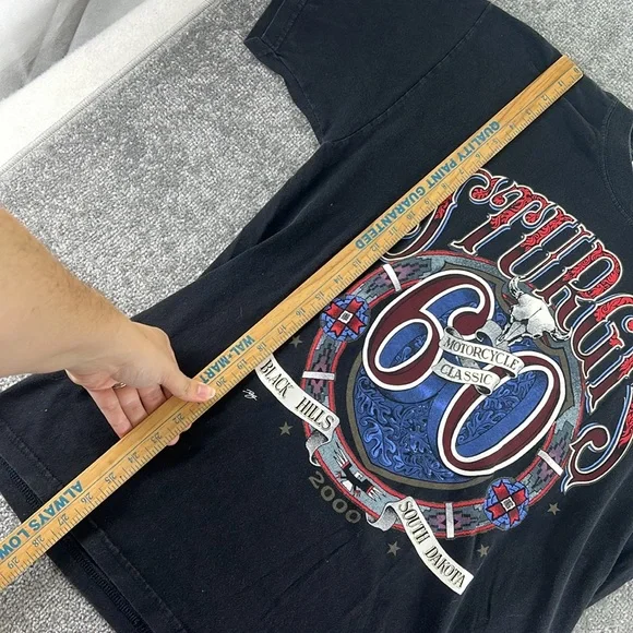 Vintage Gildan Short Sleeve Shirt Sturgis 60 2000 Motorcycle Graphic Mens L - Picture 3 of 7